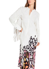 MARC CAIN COLLECTIONS Off-White Dress With Placed Print | YC 21.11 W26 MARC CAIN COLLECTIONS Off-White Dress With Placed Print | YC 21.11 W26