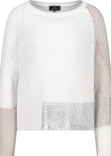 MONARI White Colour Block Knitted Jumper | 409302 MONARI White Colour Block Knitted Jumper | 409302