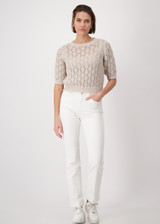 MONARI Beige Knitted Jumper With Lurex | 409480 MONARI Beige Knitted Jumper With Lurex | 409480