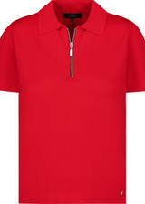 MONARI Red Polo Shirt With Zip | 410009
