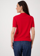 MONARI Red Polo Shirt With Zip | 410009 MONARI Red Polo Shirt With Zip | 410009