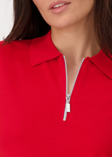 MONARI Red Polo Shirt With Zip | 410009 MONARI Red Polo Shirt With Zip | 410009