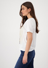 MONARI White T-Shirt With Sailing Boat Drawing | 409727 MONARI White T-Shirt With Sailing Boat Drawing | 409727
