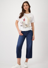 MONARI White T-Shirt With Sailing Boat Drawing | 409727 MONARI White T-Shirt With Sailing Boat Drawing | 409727