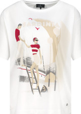 MONARI White T-Shirt With Sailing Boat Drawing | 409727 MONARI White T-Shirt With Sailing Boat Drawing | 409727