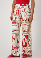 MONARI Red Trousers With Polaroid Print | 409744 MONARI Red Trousers With Polaroid Print | 409744
