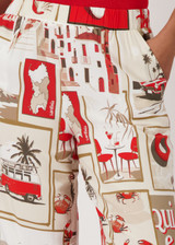 MONARI Red Trousers With Polaroid Print | 409744 MONARI Red Trousers With Polaroid Print | 409744