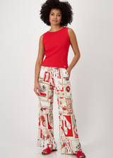 MONARI Red Trousers With Polaroid Print | 409744 MONARI Red Trousers With Polaroid Print | 409744