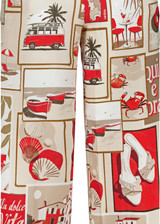 MONARI Red Trousers With Polaroid Print | 409744 MONARI Red Trousers With Polaroid Print | 409744