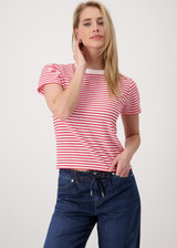 MONARI Red T-Shirt With Texture | 409745 MONARI Red T-Shirt With Texture | 409745