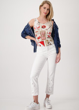 MONARI Red Top With Polaroid Print | 409749 MONARI Red Top With Polaroid Print | 409749