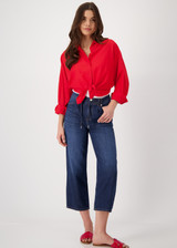 MONARI Red Blouse With Knot | 409892 MONARI Red Blouse With Knot | 409892