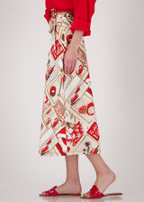MONARI Red Long Skirt With Polaroid Print | 409896 MONARI Red Long Skirt With Polaroid Print | 409896