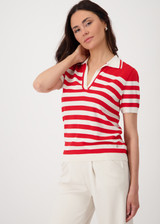 MONARI Red Striped Polo Shirt | 409960 MONARI Red Striped Polo Shirt | 409960