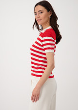 MONARI Red Striped Polo Shirt | 409960 MONARI Red Striped Polo Shirt | 409960