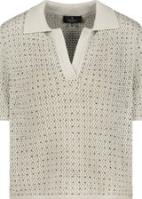 MONARI Green Ajour Polo Shirt With Rhinestones | 409971 MONARI Green Ajour Polo Shirt With Rhinestones | 409971