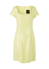 MARC CAIN GLAM Bright Vanilla Plain Mini Dress With Wide Neckline | YG 21.22 W85