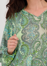 MONARI Green Blouse With Paisley Print | 409688