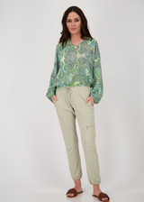 MONARI Green Blouse With Paisley Print | 409688