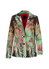 MARC CAIN COLLECTIONS Dark Wood Blazer With Floral Print | ZC 34.05 W02