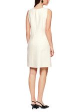 MARC CAIN GLAM Off-White Sleeveless Bouclé Shift Dress | ZG 21.05 W08