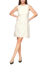 MARC CAIN GLAM Off-White Sleeveless Bouclé Shift Dress | ZG 21.05 W08