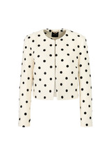 MARC CAIN GLAM White And Black Couture-Style Jacket With Polka Dots | ZG 31.02 W08