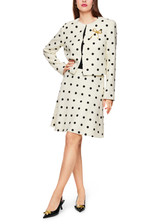 MARC CAIN GLAM White And Black Couture-Style Jacket With Polka Dots | ZG 31.02 W08
