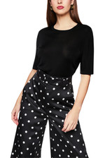 MARC CAIN GLAM Black Short Jumper With Round Neckline | ZG 41.08 M56