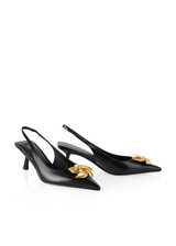 MARC CAIN GLAM Black Slingback Pumps In Calf Leather | ZG SD.01 L02