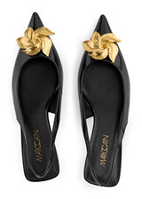 MARC CAIN GLAM Black Slingback Pumps In Calf Leather | ZG SD.01 L02