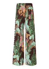 MARC CAIN COLLECTIONS Dark Wood Wide Waukee Trousers | ZC 81.05 W02