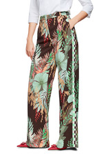 MARC CAIN COLLECTIONS Dark Wood Wide Waukee Trousers | ZC 81.05 W02