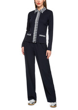 MARC CAIN SPORTS Navy Jersey Jacket With Cube Print Details | ZS 31.09 J55