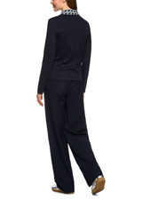 MARC CAIN SPORTS Navy Jersey Jacket With Cube Print Details | ZS 31.09 J55