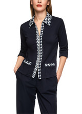 MARC CAIN SPORTS Navy Jersey Jacket With Cube Print Details | ZS 31.09 J55