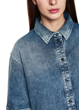 MARC CAIN SPORTS Vintage Blue Rethink Together Denim Blouse | ZS 51.12 D03