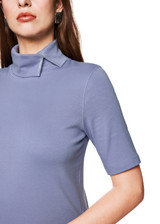 MARC CAIN COLLECTIONS Bluish Violet Turtleneck T-Shirt | ZC 48.06 J15