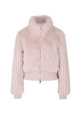 MARC CAIN COLLECTIONS Light Desert Taupe Short Faux Fur Jacket | ZC 12.05 W43