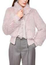 MARC CAIN COLLECTIONS Light Desert Taupe Short Faux Fur Jacket | ZC 12.05 W43