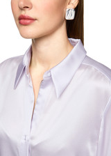 MARC CAIN COLLECTIONS Soft Lavender Shiny Silk Blouse | ZC 51.09 W40