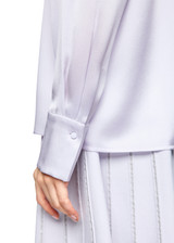 MARC CAIN COLLECTIONS Soft Lavender Shiny Silk Blouse | ZC 51.09 W40