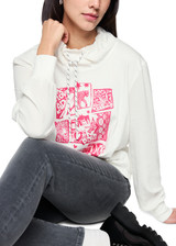MARC CAIN SPORTS Off-White Blouse Shirt With Print | ZS 55.05 J47