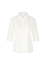 MARC CAIN COLLECTIONS Off-White Polo Shirt With Decorative Pearls | ZC 53.01 J57