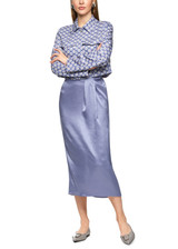 MARC CAIN COLLECTIONS Bluish Violet Flowing Maxi Skirt | ZC 71.04 W46