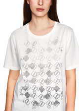 MARC CAIN SPORTS Off-White Rethink Together Sparkling T-Shirt | ZS 48.20 J33