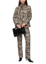 MARC CAIN COLLECTIONS Soft Cappuccino Leopard Print Blazer In Scuba Jersey | ZC 34.08 J12