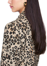 MARC CAIN COLLECTIONS Soft Cappuccino Leopard Print Blazer In Scuba Jersey | ZC 34.08 J12