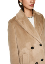 MARC CAIN COLLECTIONS Warm Sand Fluffy Coat With Collar | ZC 11.04 W42