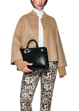 MARC CAIN COLLECTIONS Warm Sand Oversized Jacket With Cuffed Sleeves | ZC 12.02 W33